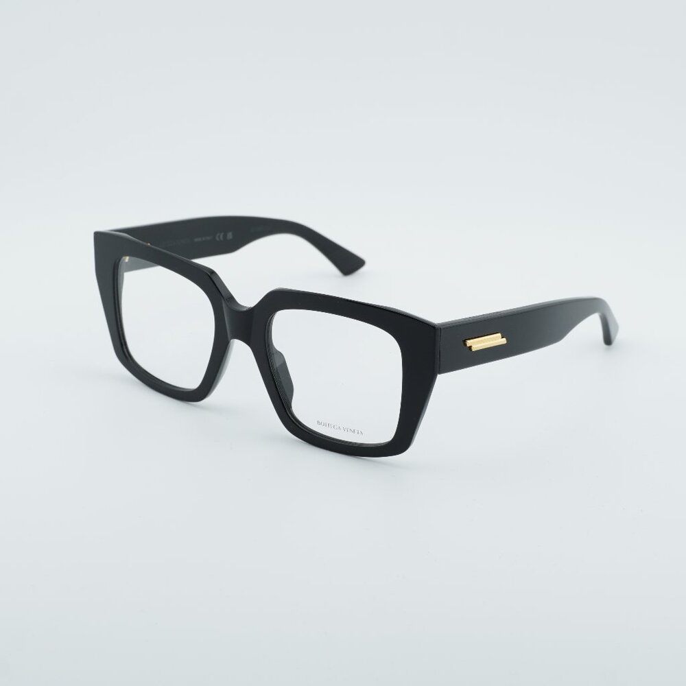 Bottega Veneta BV1409O 001 Eyeglasses Shiny Black 51mm Square Frame